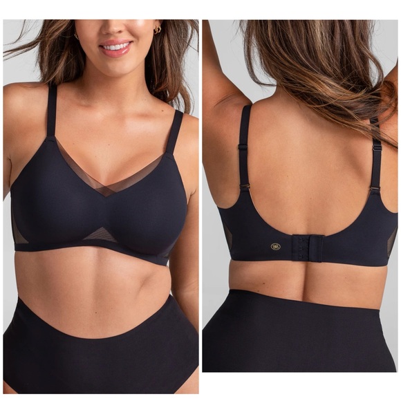Honeylove crossover bra black / nude 1X - Picture 2 of 10